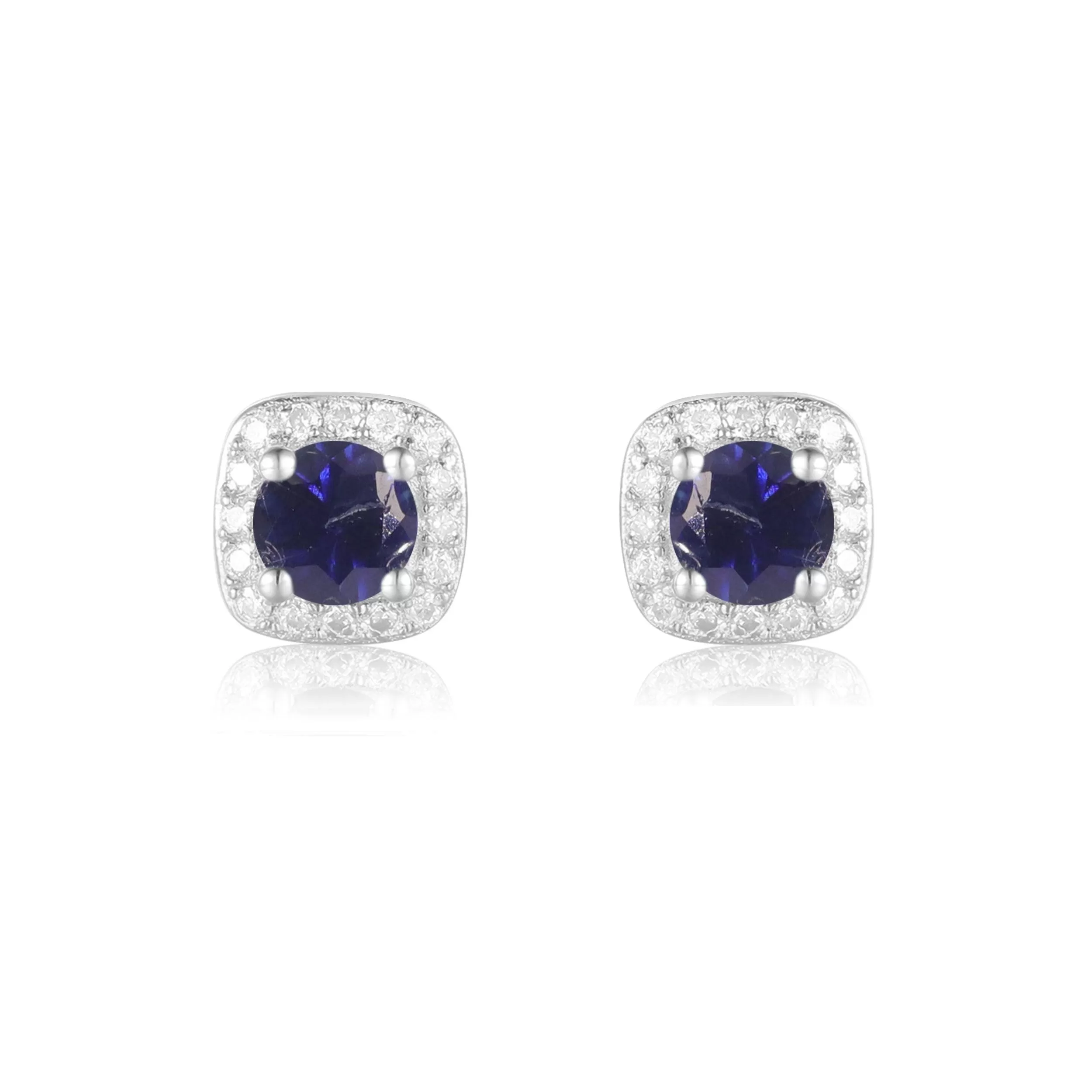 Sapphire Halo Earrings