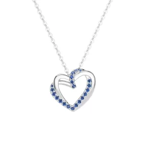 Sapphire Heart Pendant Necklace