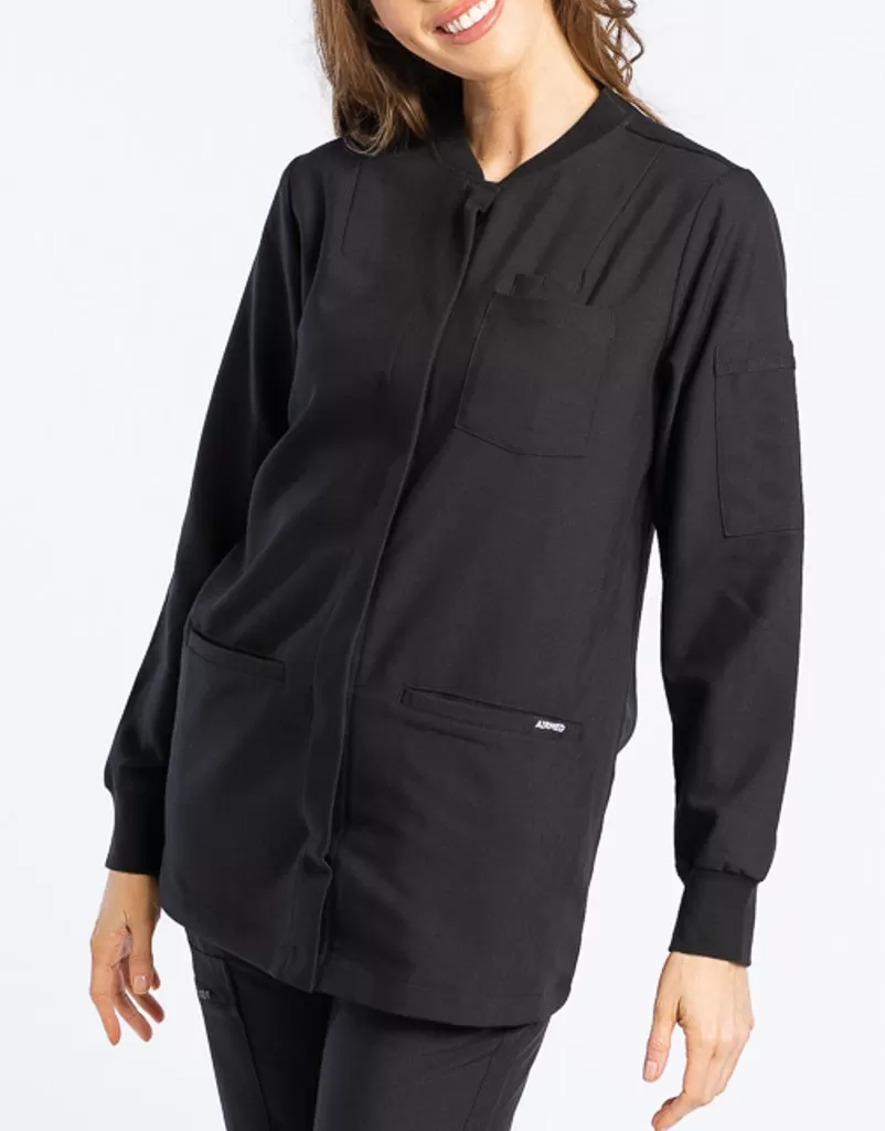 Scrub Jacket Button Up - Black