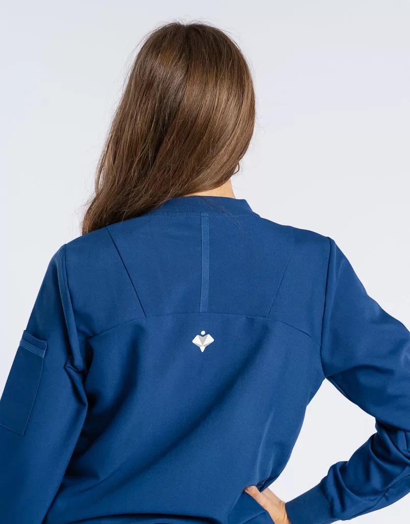 Scrub Jacket Button Up - Royal Blue