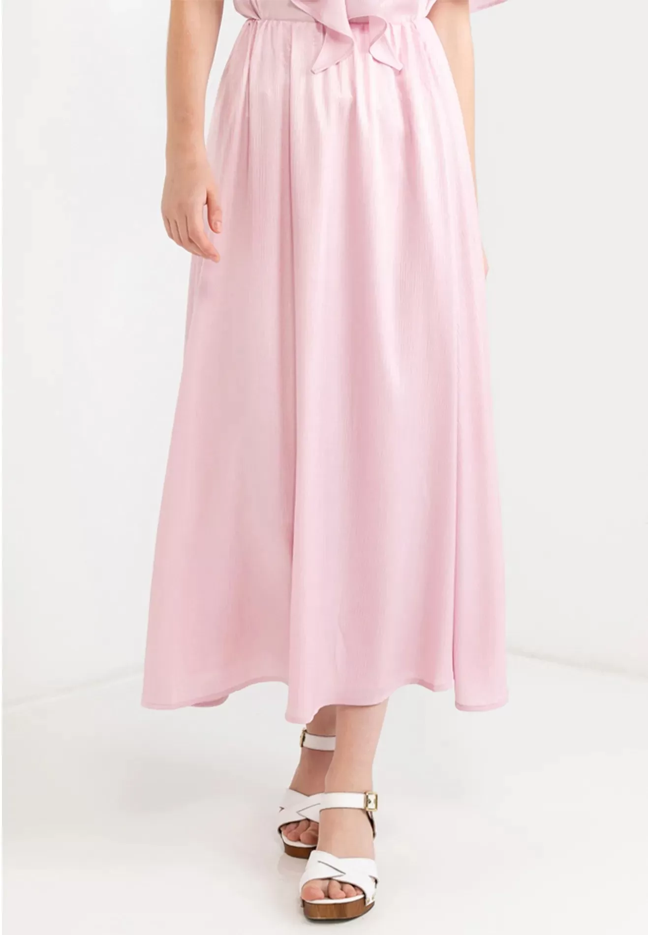 Silky Flare Maxi Skirt