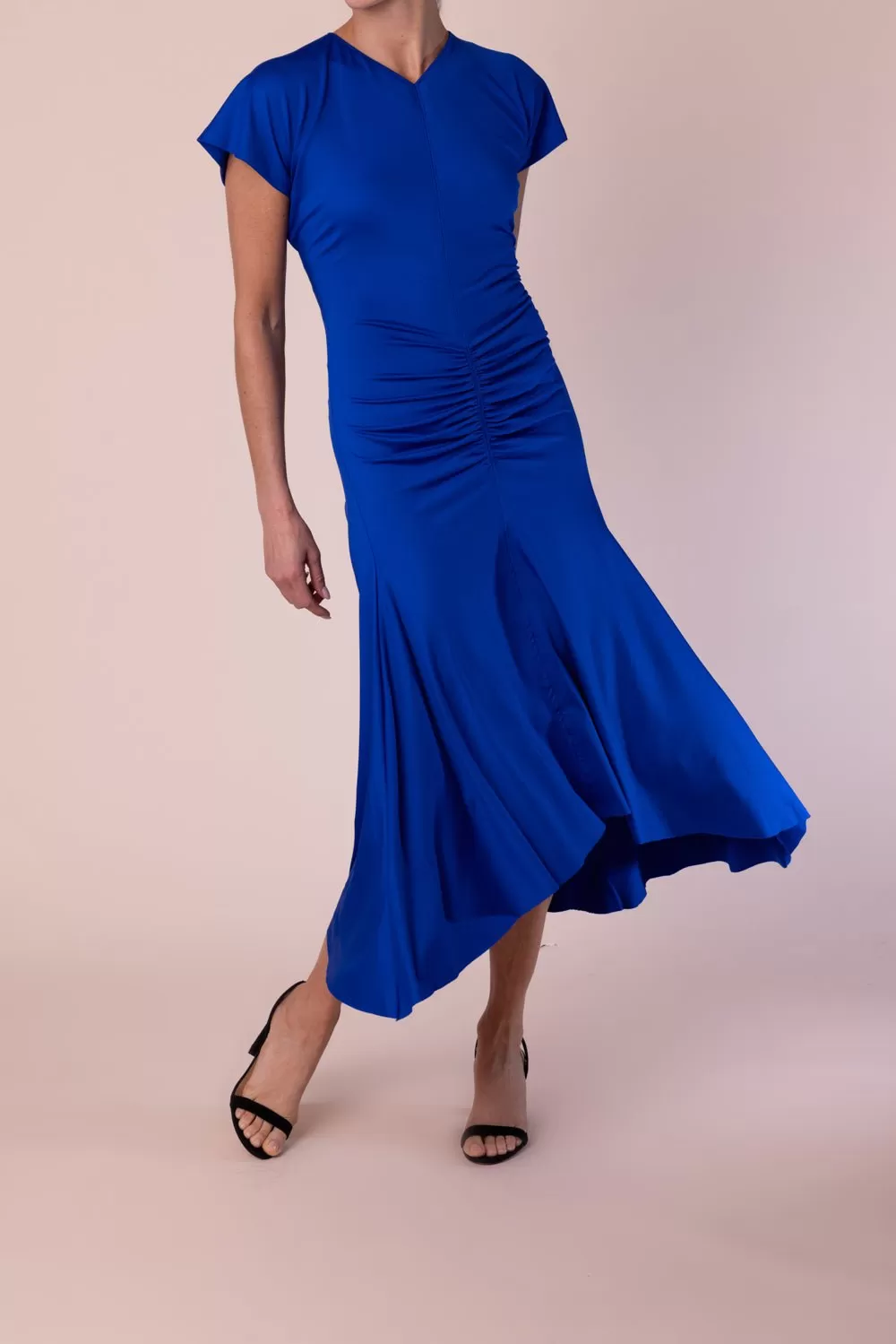 Sleeveless Ruched Midi Dress