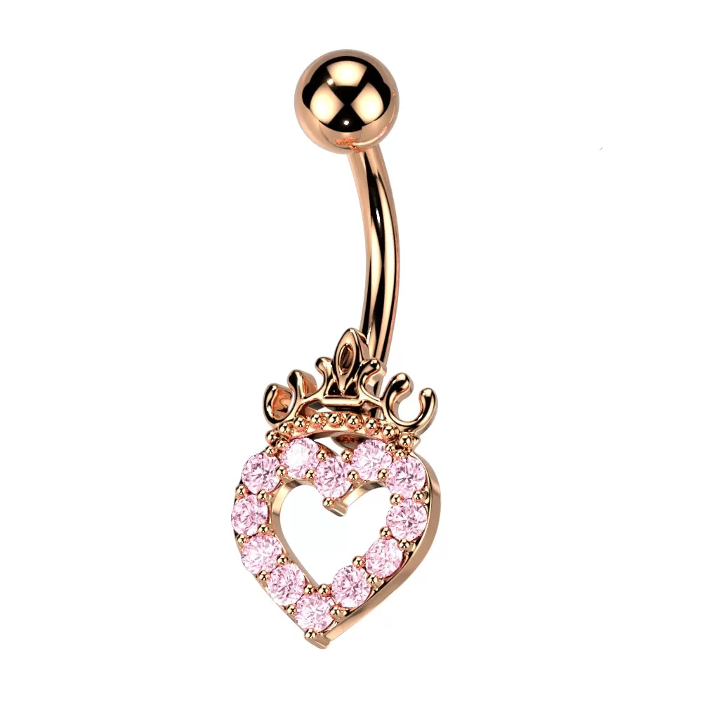 Spoil Her Tiara Heart Belly Ring