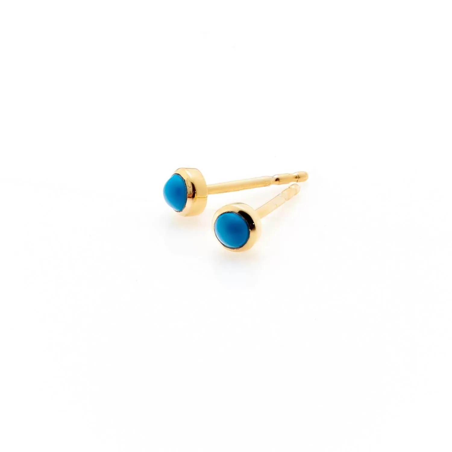 Superfine / Mini Turquoise Studs / Gold