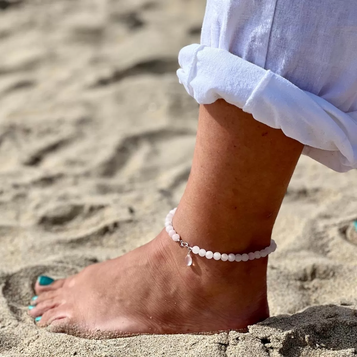 Surrounded by Love - Rose Quartz Anklet