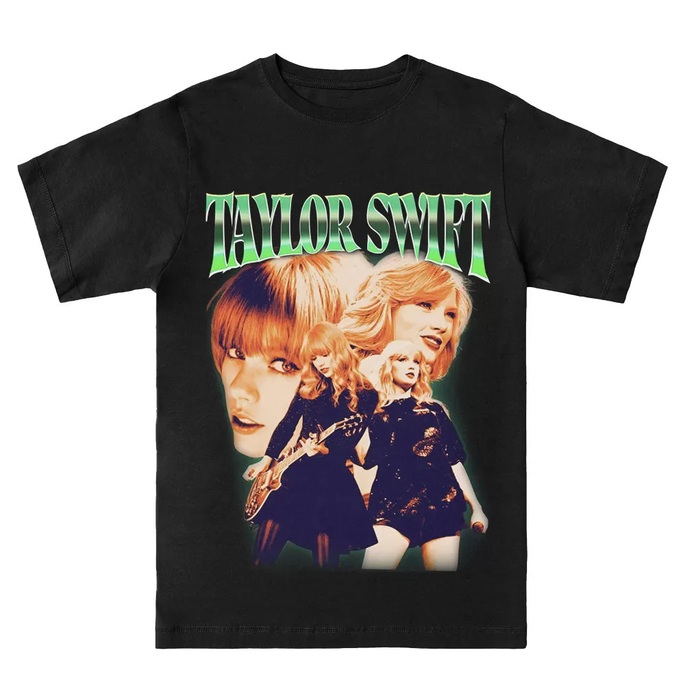 Taylor Swift Green Vintage Tee - Black