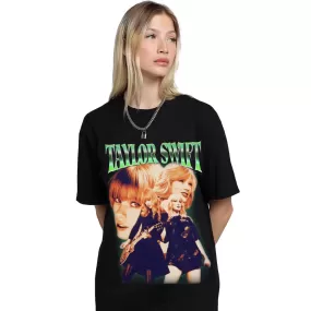 Taylor Swift Green Vintage Tee - Black