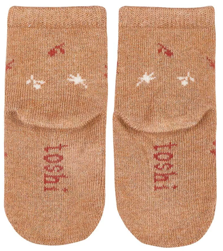 Toshi Organic Baby Socks Jacquard MAPLE LEAVES