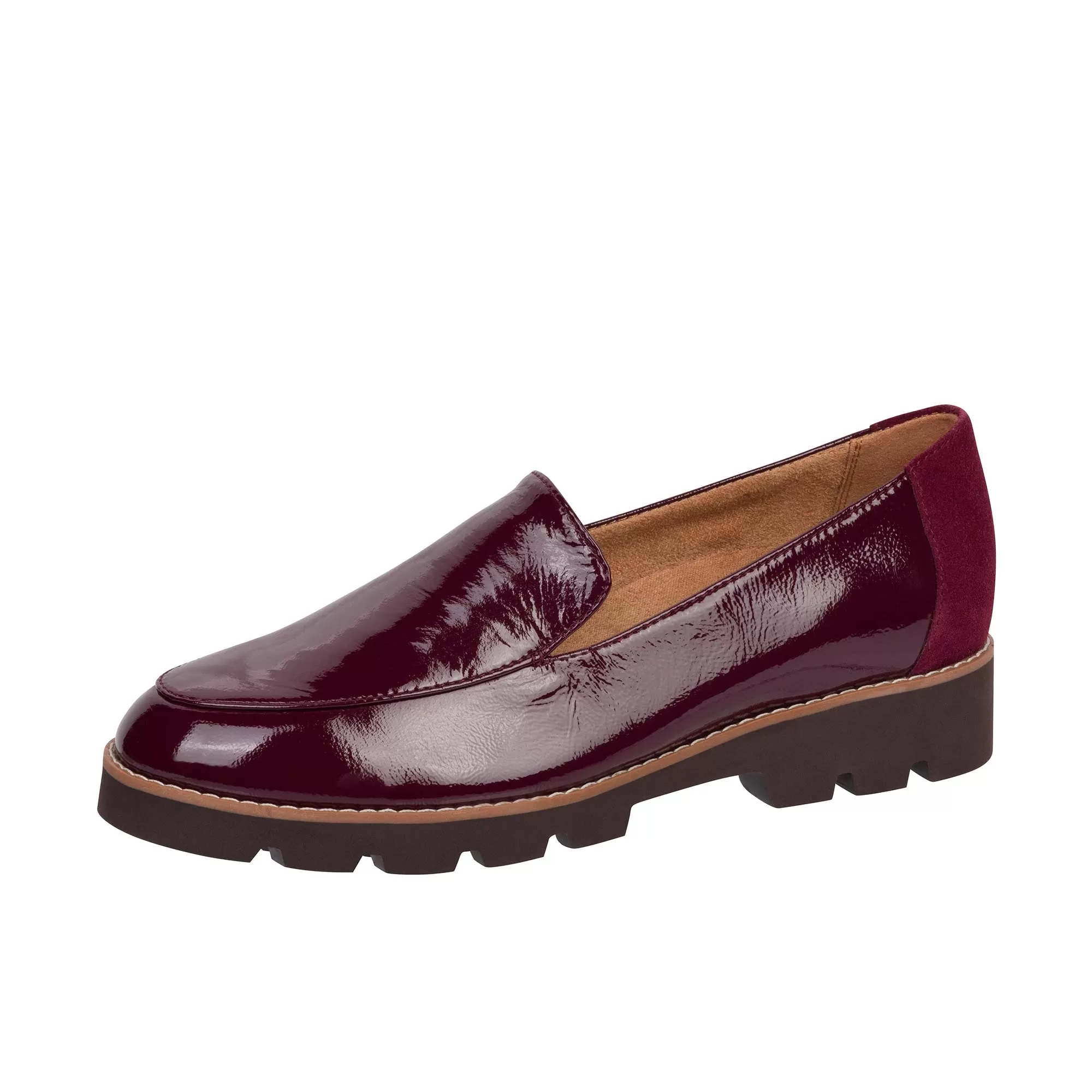 Vionic Womens Kensley Loafer Crimson Crinkle Leather