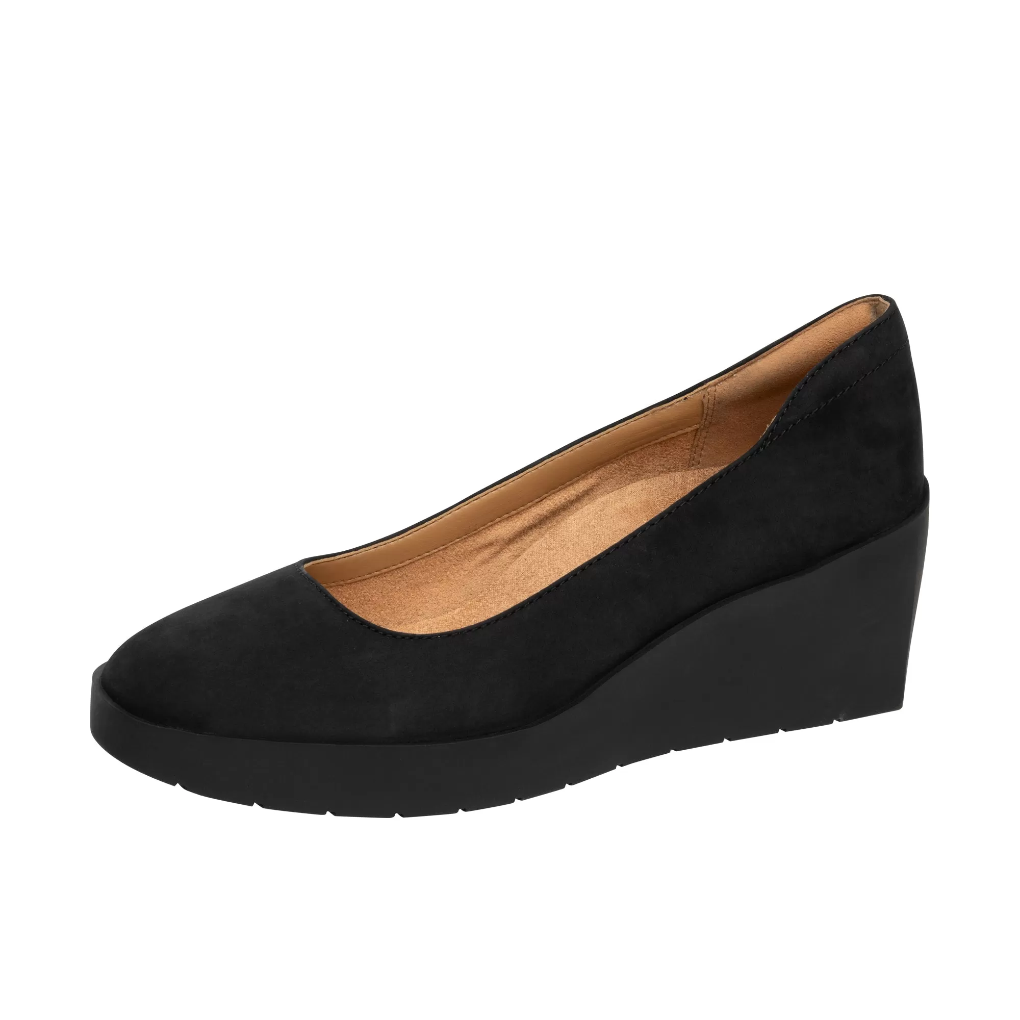 Vionic Womens Sereno Wedge Heel Black