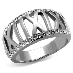 WildKlass Stainless Steel Ring High Polished Women Top Grade Crystal Clear