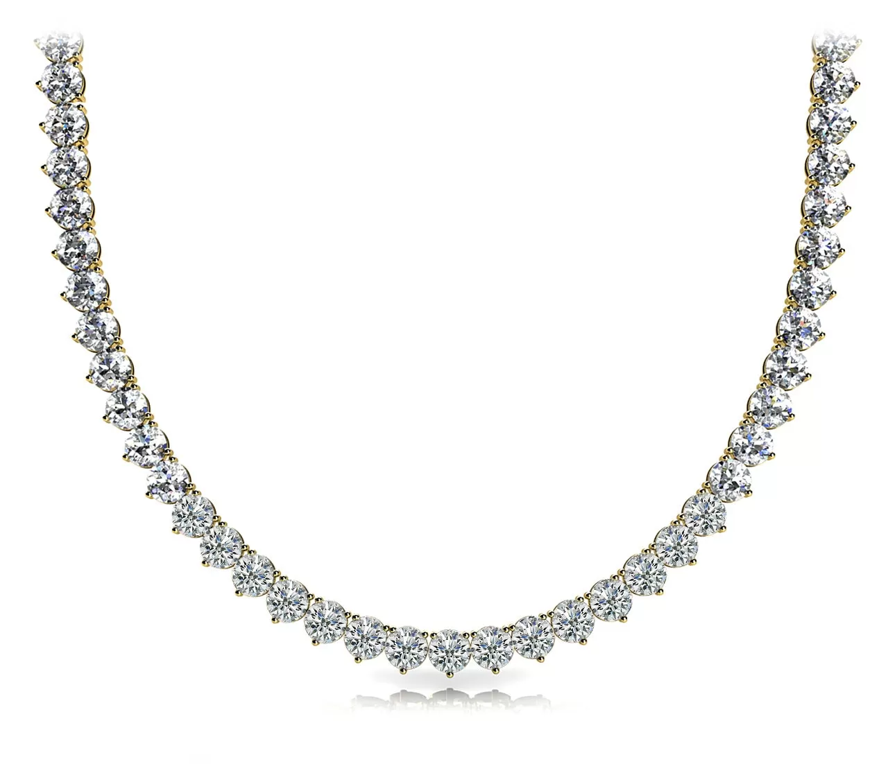 WIND 19 Carat Diamond Rivera Necklace in 18K White Gold 3 prong set 16 pointer F Color VS1 Clarity BY MIKE NEKTA