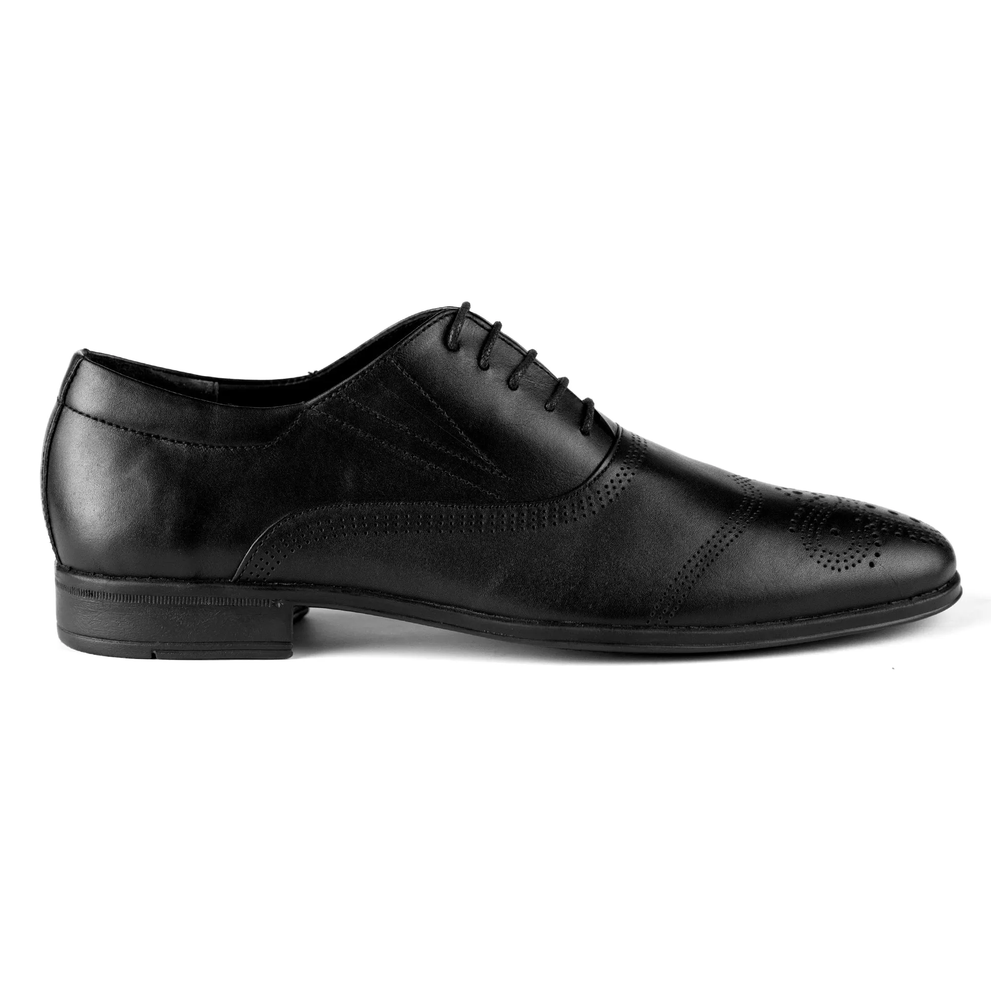 Wingtip Patterned Oxfords-Black