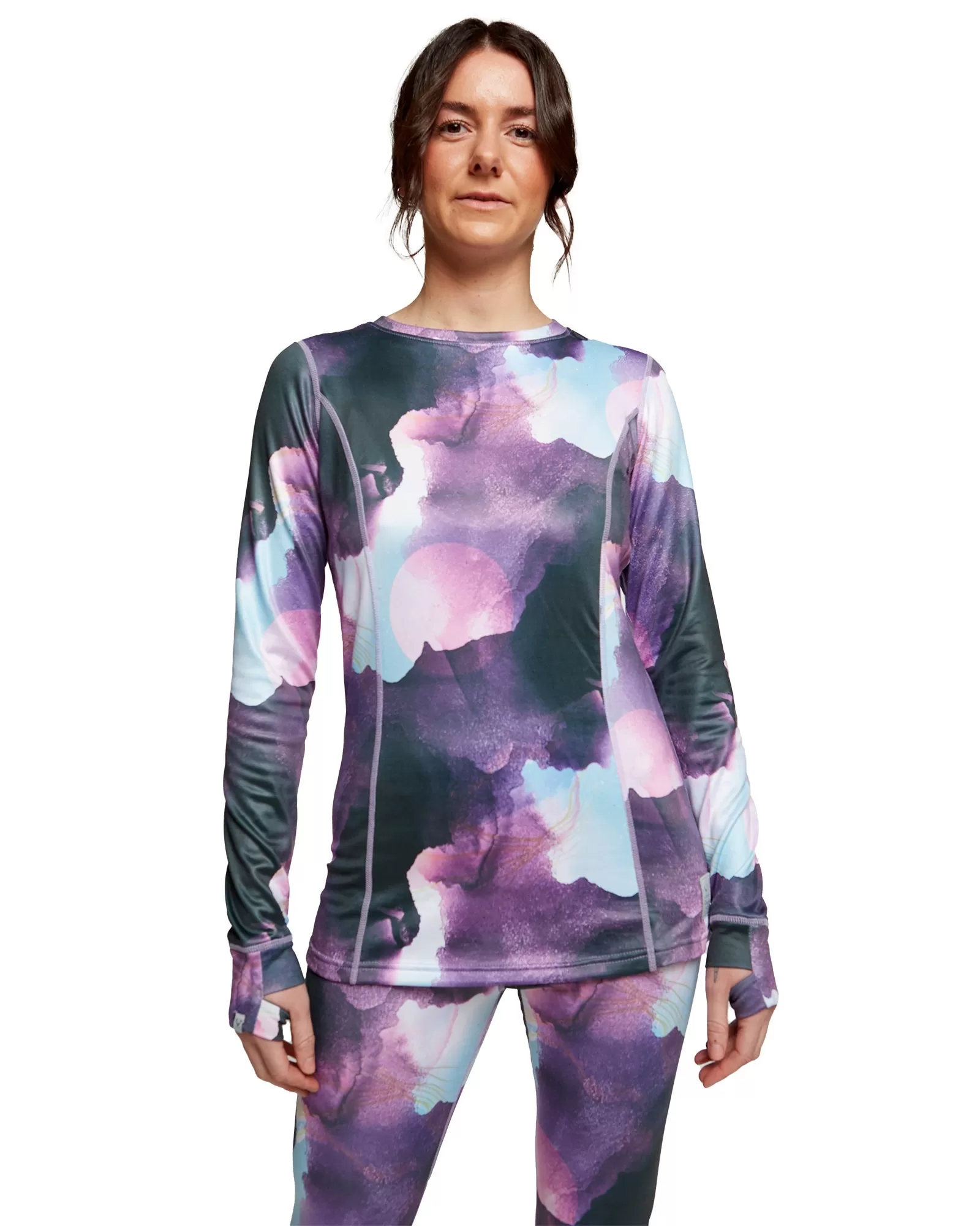 WOMENS LIVING BEST LIFE CREW NECK TOP - WATERCOLOUR UNIVERSE